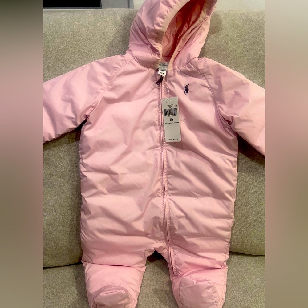 Polo Ralph Lauren Snowsuit Pink Size 6 Months.